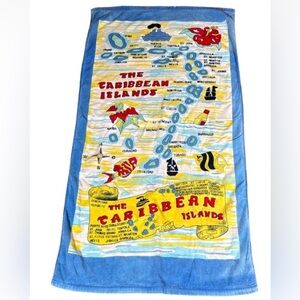 Vintage The Caribbean Islands beach towel